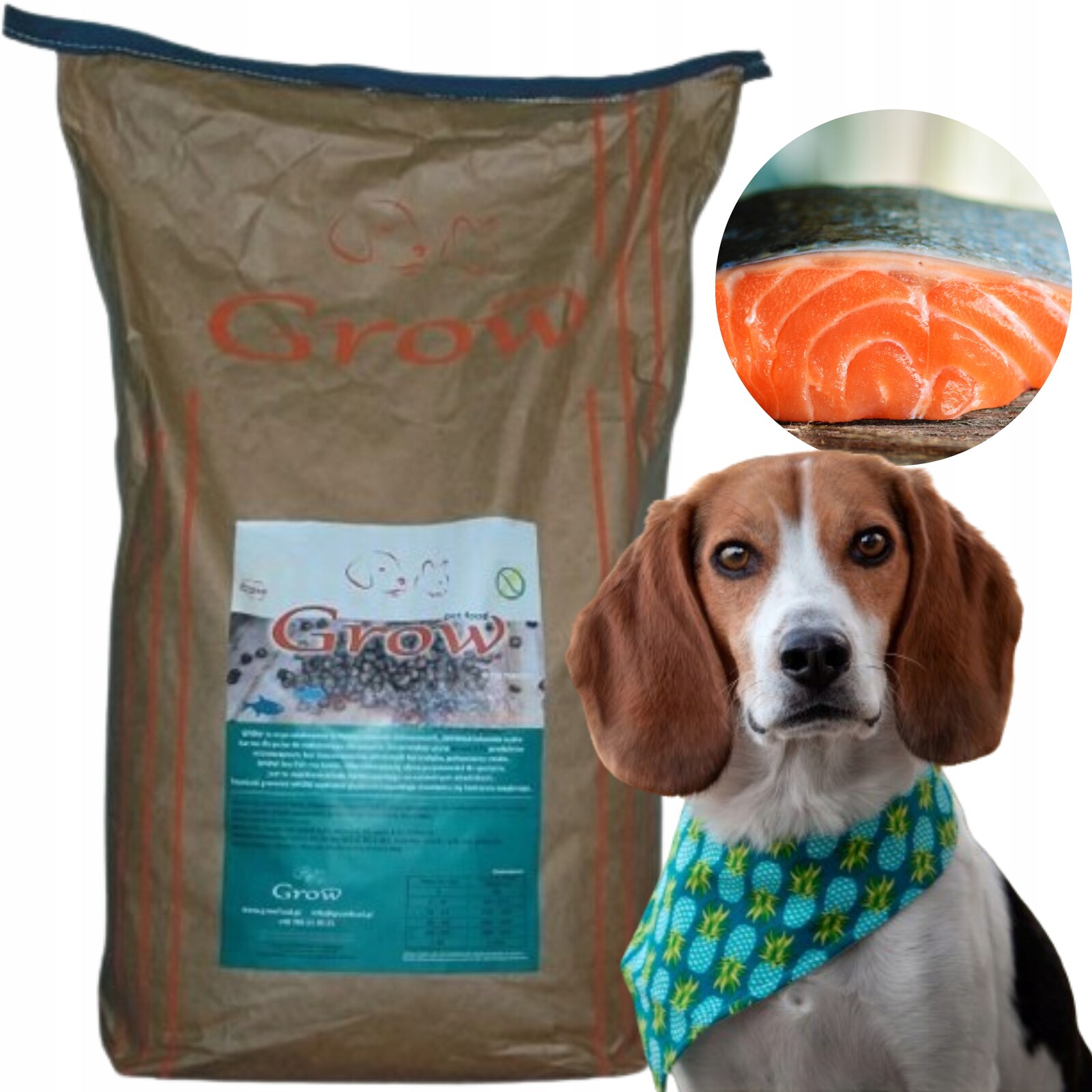 Grow Ryba Mořská Dospělá L Bezlepková Suché Krmivo pro psa Adult Dog 7 kg