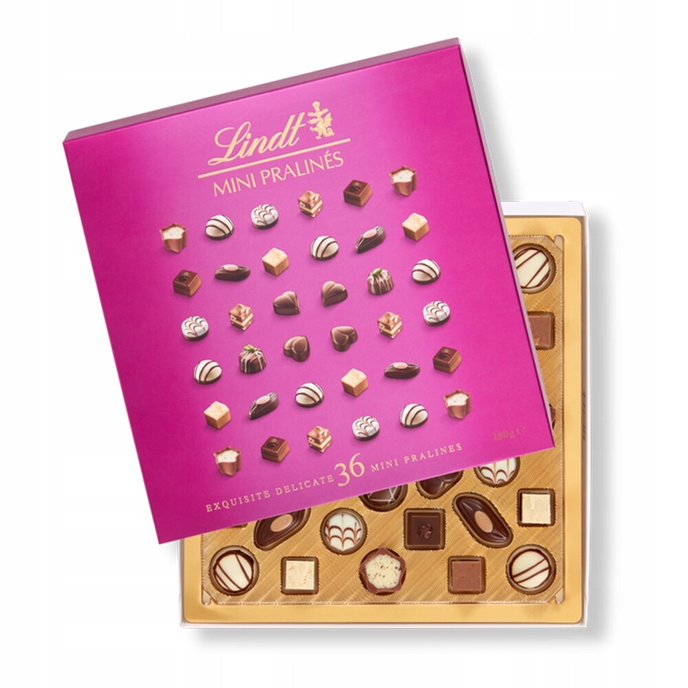 Lindt mini pralines 36 čokoládová bonboniéra 180 g