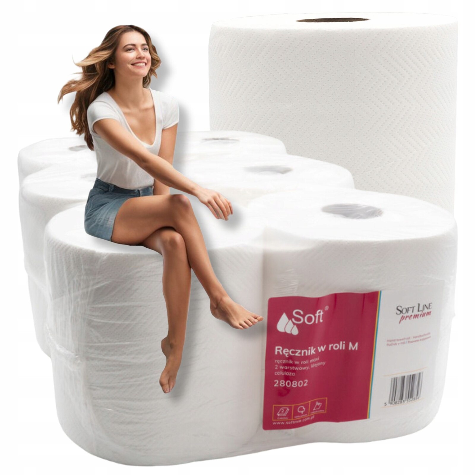 Papírový ručník Soft 2vrstvý, bílý, velmi savý, velký, 6 ks