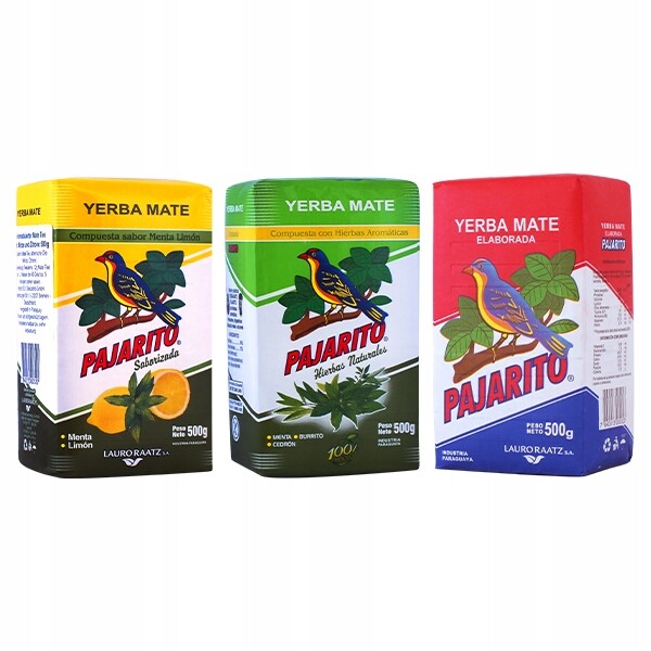 Sada Yerba Mate Pajarito Limon, Hierbas, Elaborada 3x500 g 1,5 kg