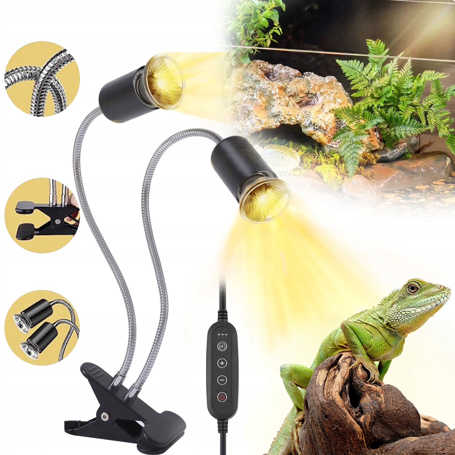 Akvarijní Topná Lampa Pro Obojživelníky Na Klip 2 Žárovky 25/50W E27