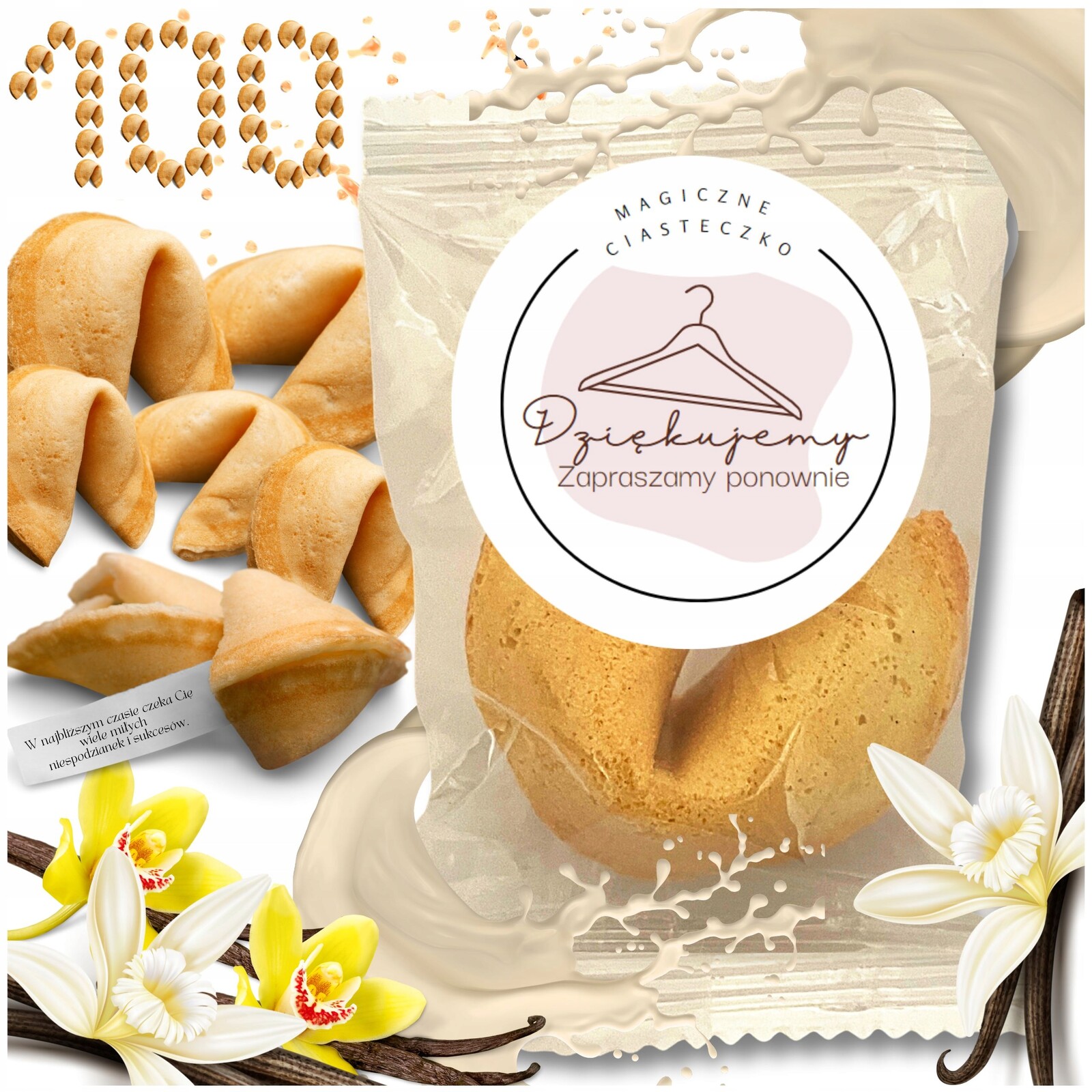 Sušenky s věštbou a poděkováním pro hosty zákazníků Butik Salon Obchod 100