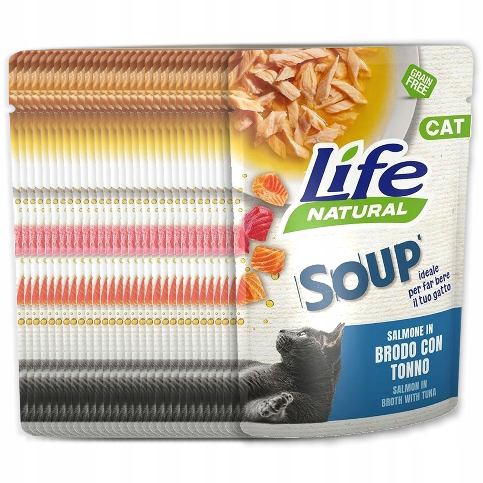 Life Cat Soup pro kočky kapsička 30x60 g vývar s tuňákem losos