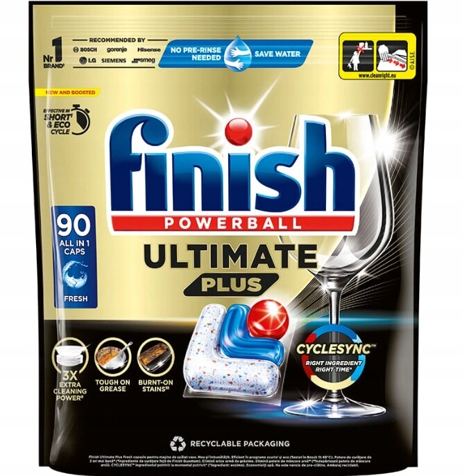 Finish Ultimate Plus Fresh Kapsle na mytí nádobí v myčce nádobí 90 kusů