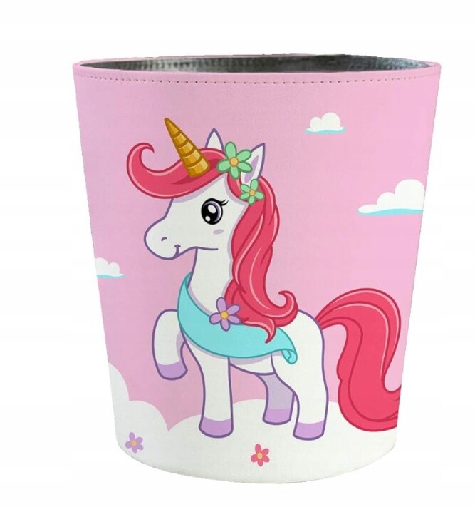 odpadkový koš Dekorativní z ekokůže Voděodolný Objem 10 L Jednorožec