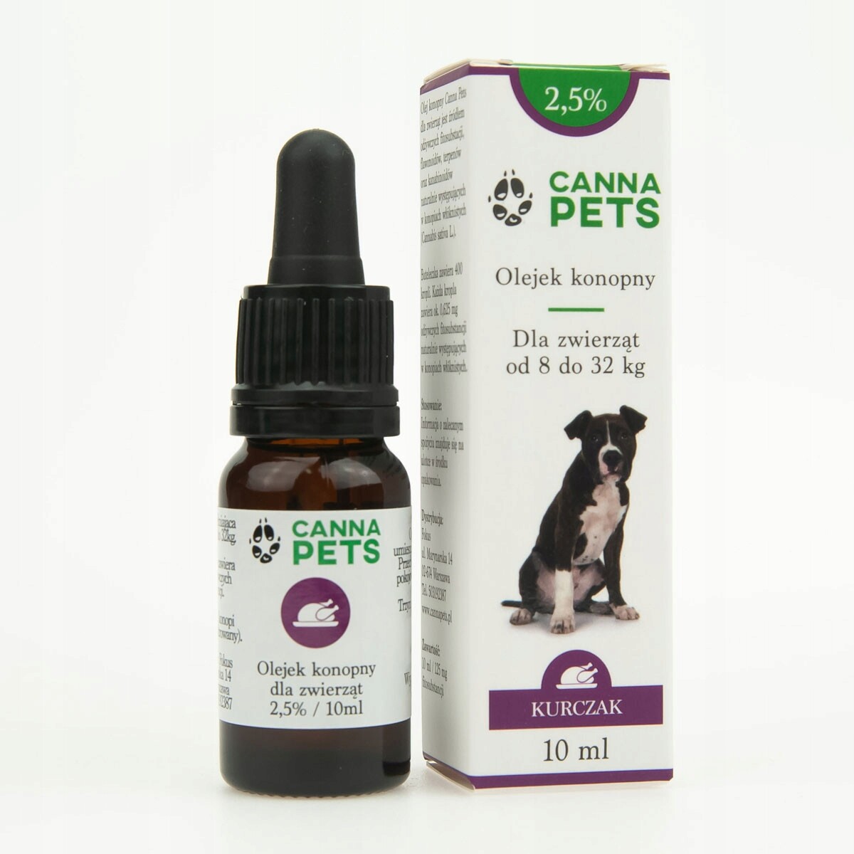 Konopný olej 2,5% pro zvířata, kuřecí maso 10 ml