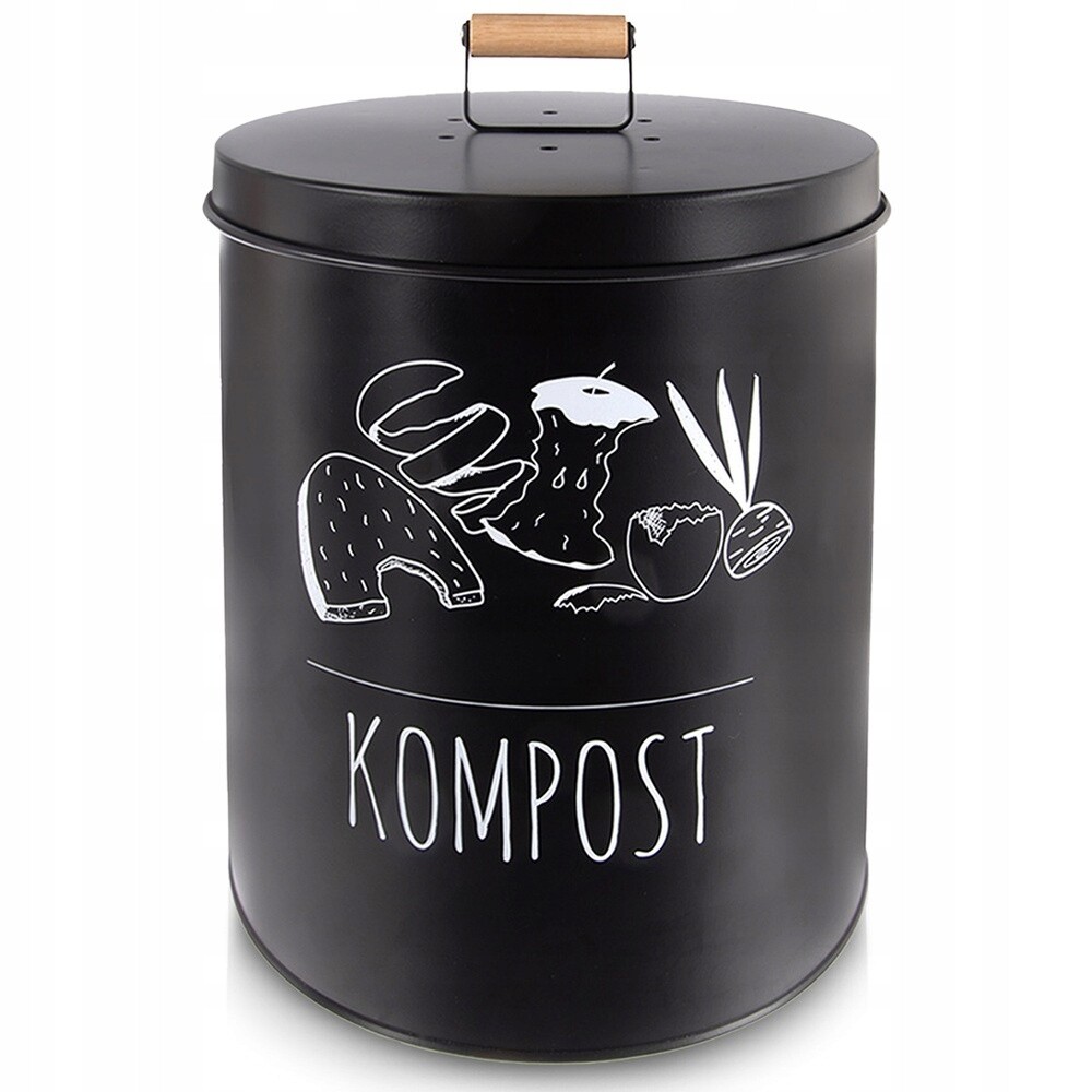 Kuchyňský kompostér malý odpadkový koš s uhlíkovým filtrem, kovový, 8 l