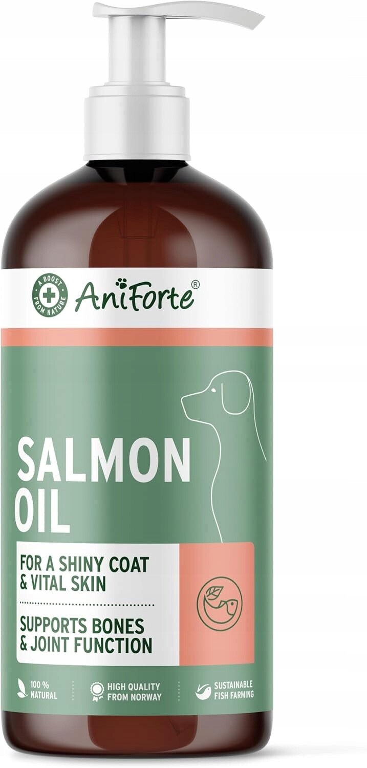 AniForte Lososový olej Omega 3 a 6 pro psy 1 litr