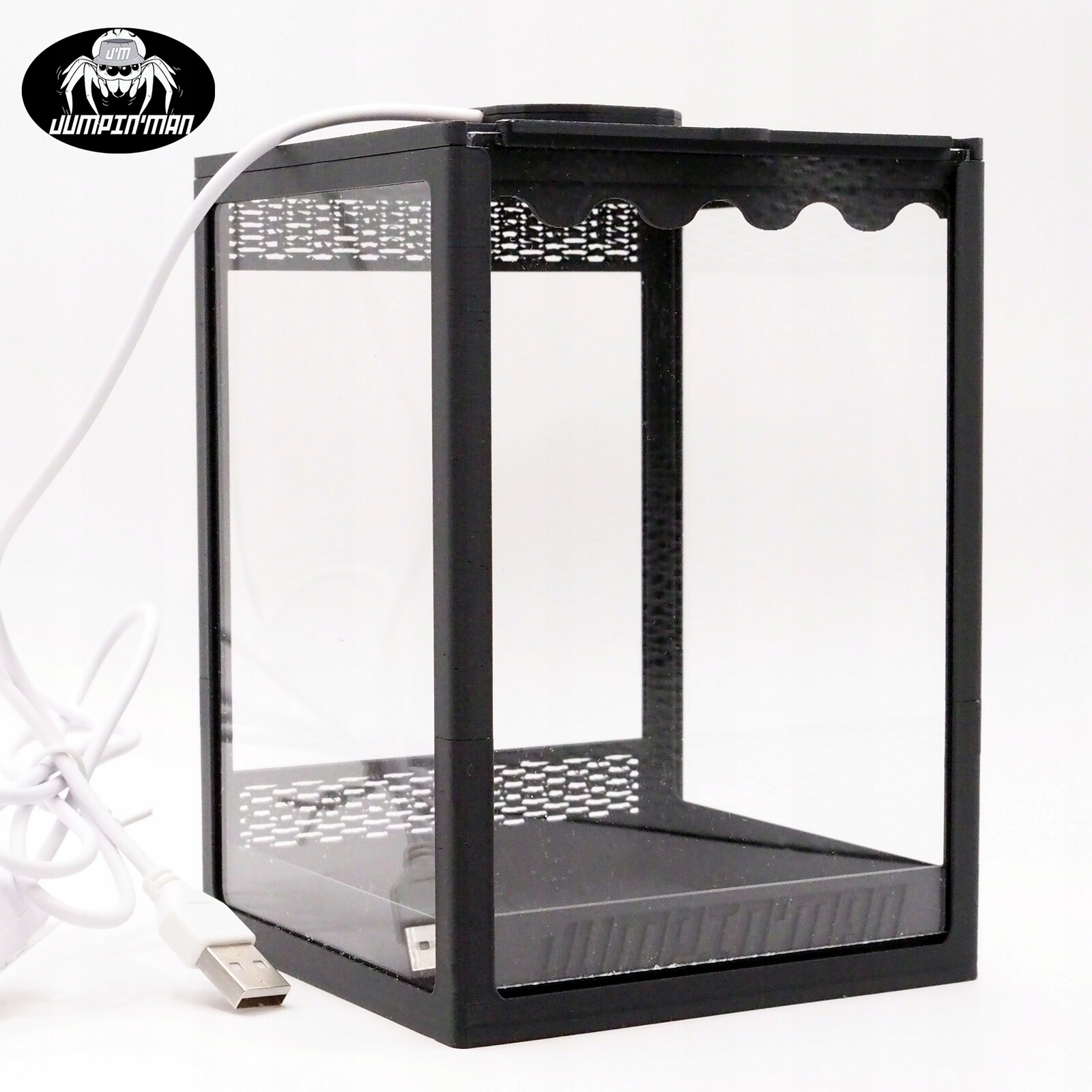 Terárium Gilotyna s Led osvětlením a Poklopem 15,5 x 10.7 x 10.7 Černé