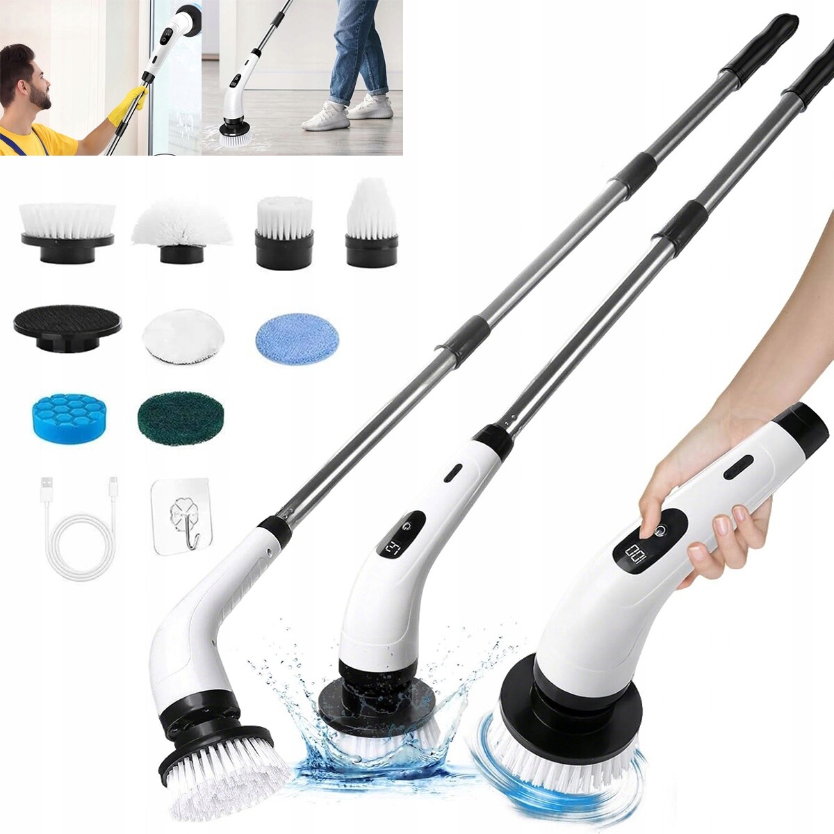 Elektrický rotační kartáč pro čištění Bezdrátový Mop