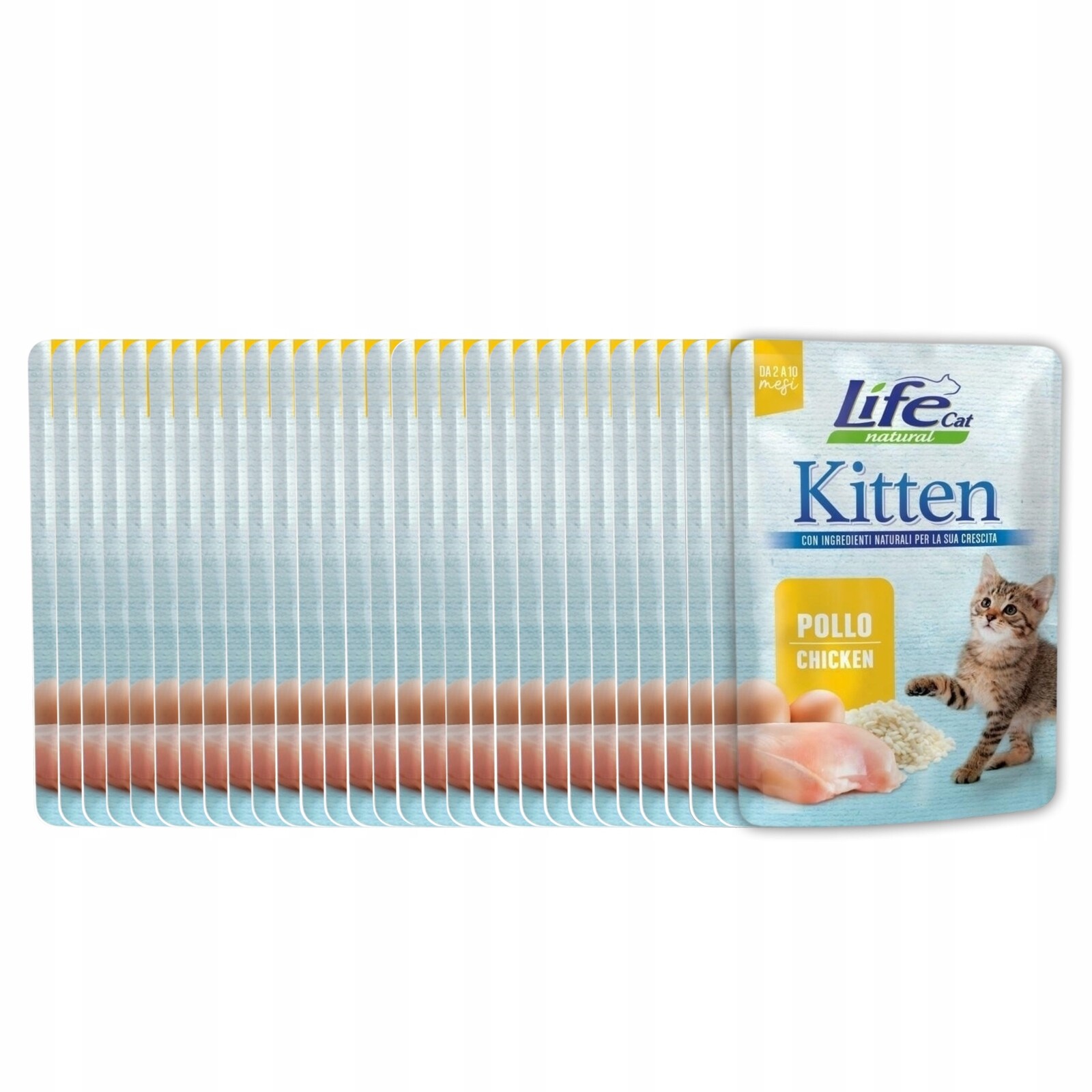 Life Cat Natural Kitten Krmivo pro koťata kapsička Set 30x70g Kuře