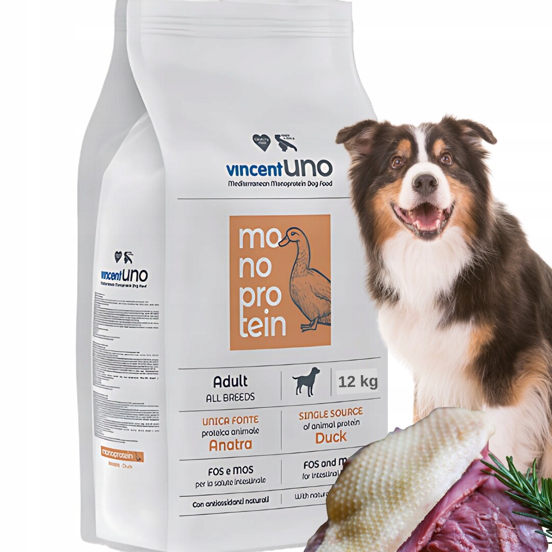 Krmivo pro psy Vincent Uno monoproteinová kachna 12 kg