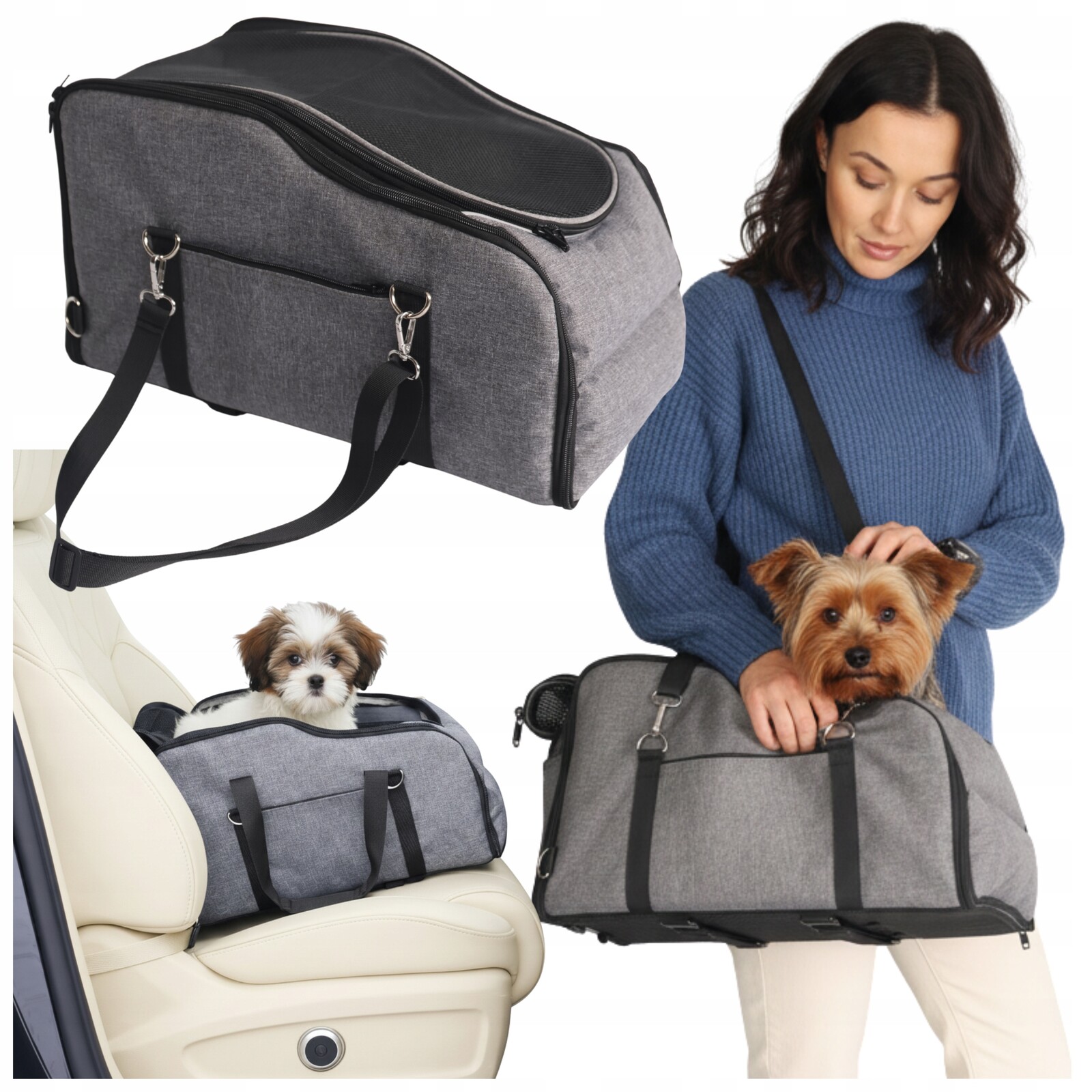 Autosedačka přepravka taška pro psa kočku do 5 kg auta na sedadlo