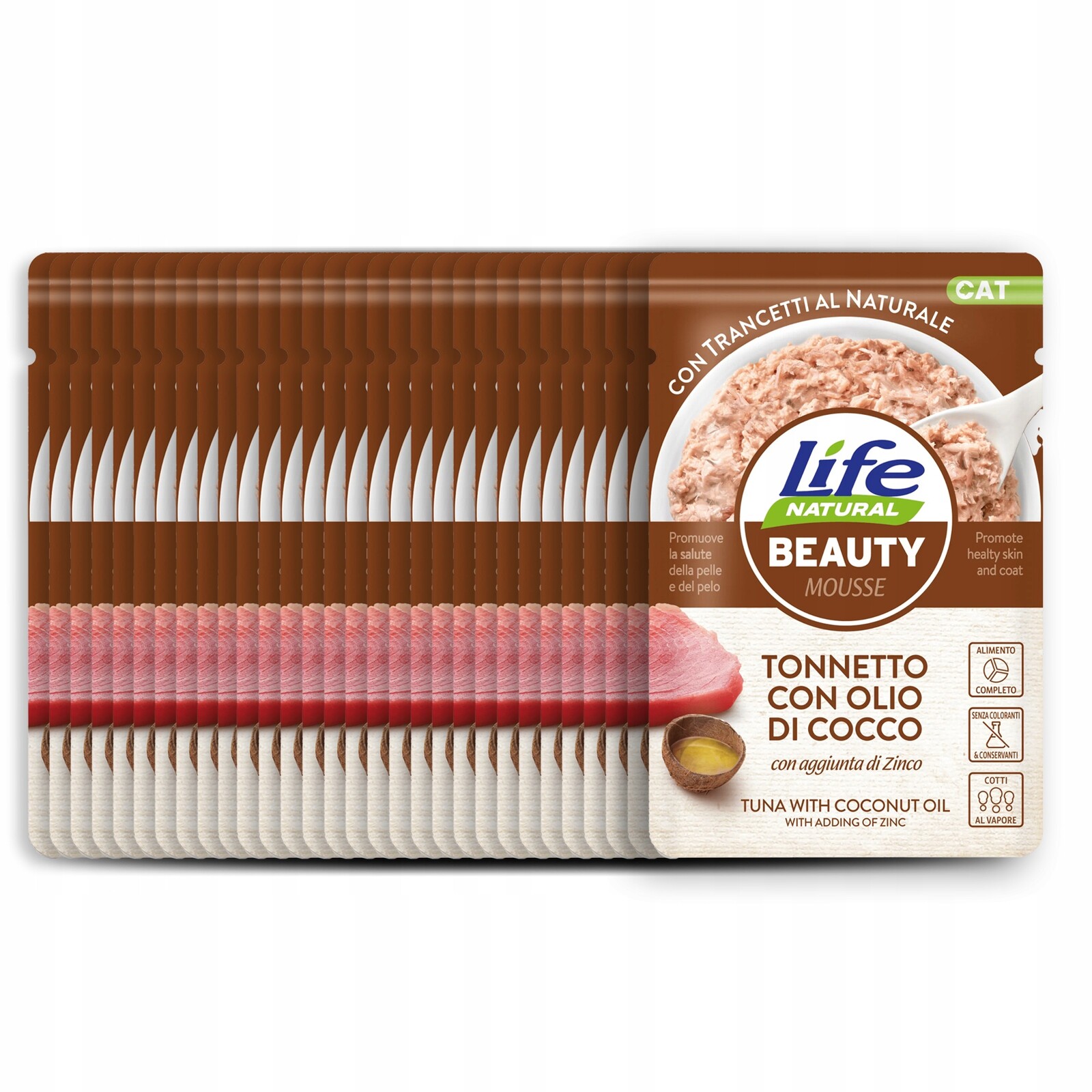 Life Cat Beauty Pěna kapsička Set 30x70 g tuňák kokosový olej