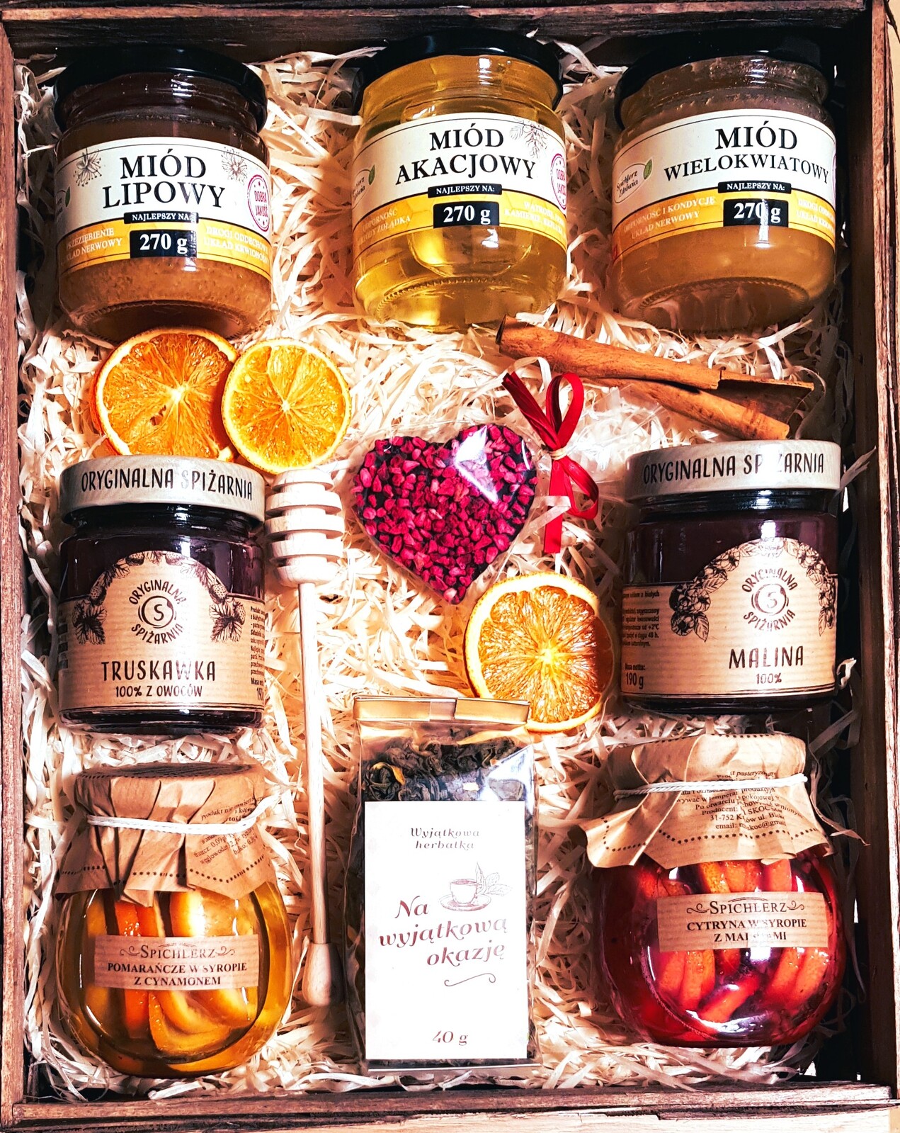 Koš Dárková Sada Dárek Džemy Citron Čaj Med Čokoláda