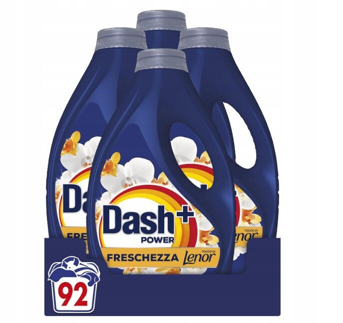 Dash Tekutý prací prostředek na 92 praní, svěžest Lenor, zlato a vanilka 4 kusy