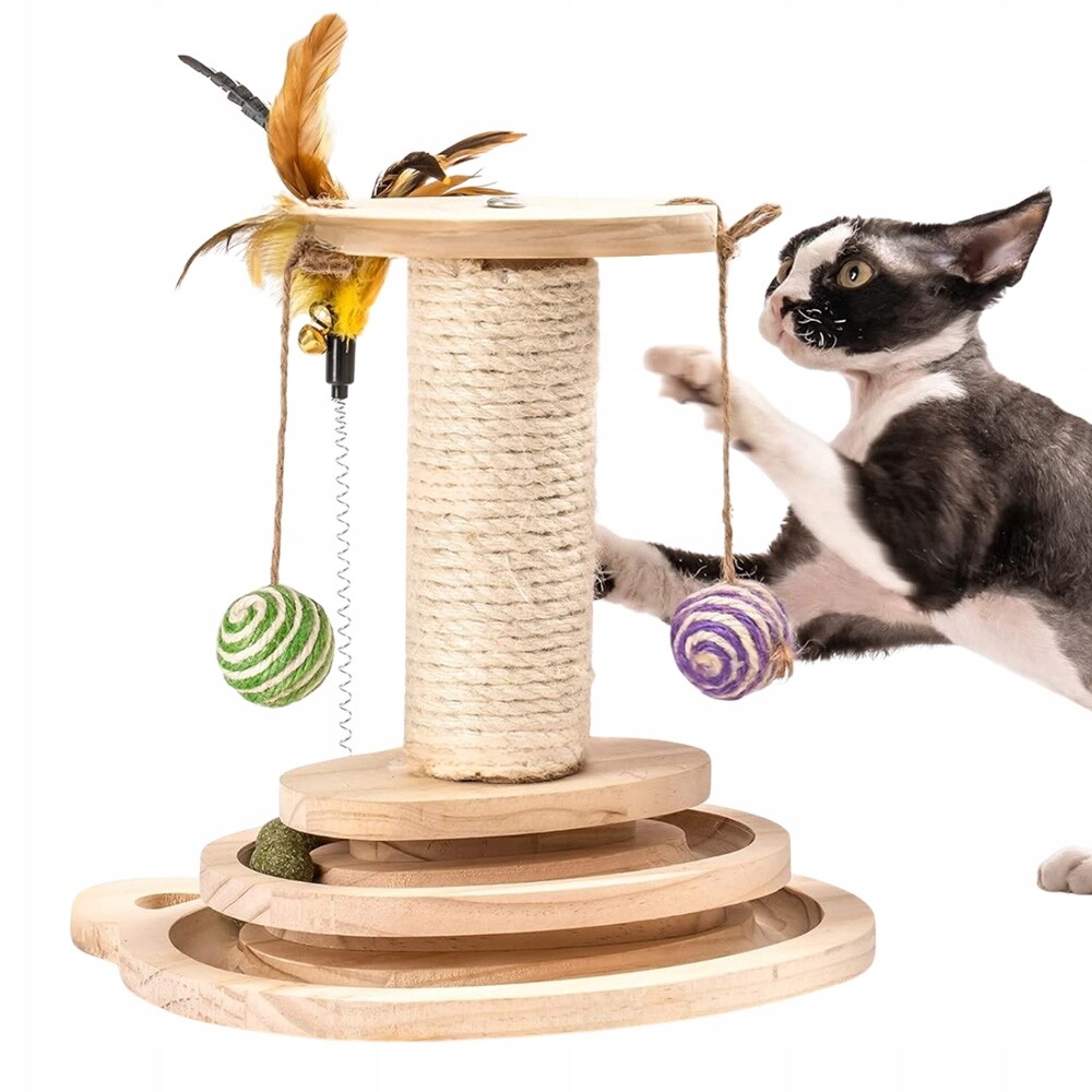 Škrabadlo pro kočky hračka sloupek na škrábání míčku koťátka