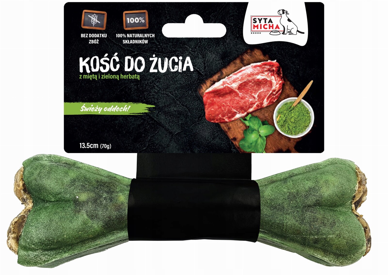 Syta Micha žvýkací kost s mátou a zeleným čajem Svěží Dech 70g