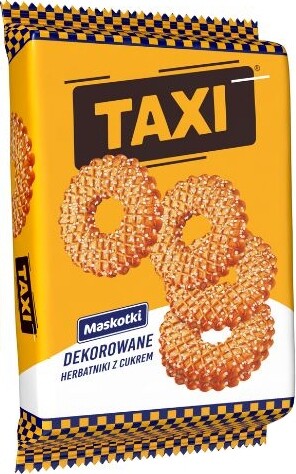 Plyšáci Zdobené křehké sušenky s cukrem Taxi 165g 14 kusů