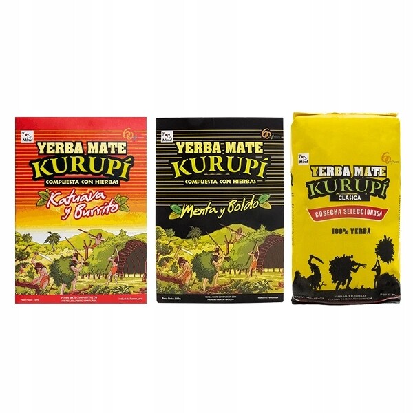 Sada Yerba Mate Kurupi Katuava Menta Boldo Clasica 3x500g