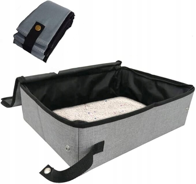 Přenosná skládací toaleta pro kočky – voděodolná, lehká a pohodlná (šedá)