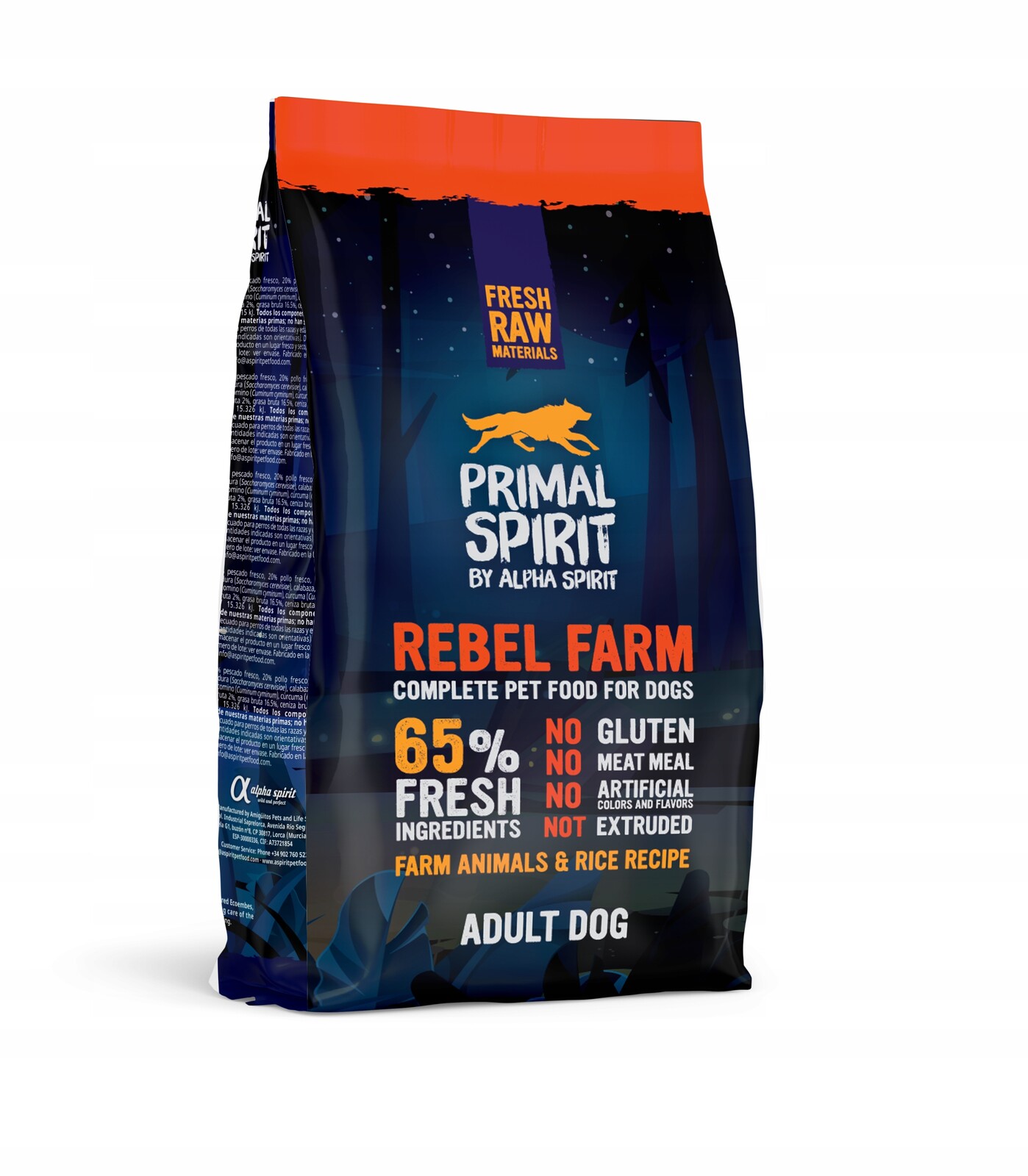 Suché krmivo pro psy Primal Spirit 65% Rebel Farm 1 kg