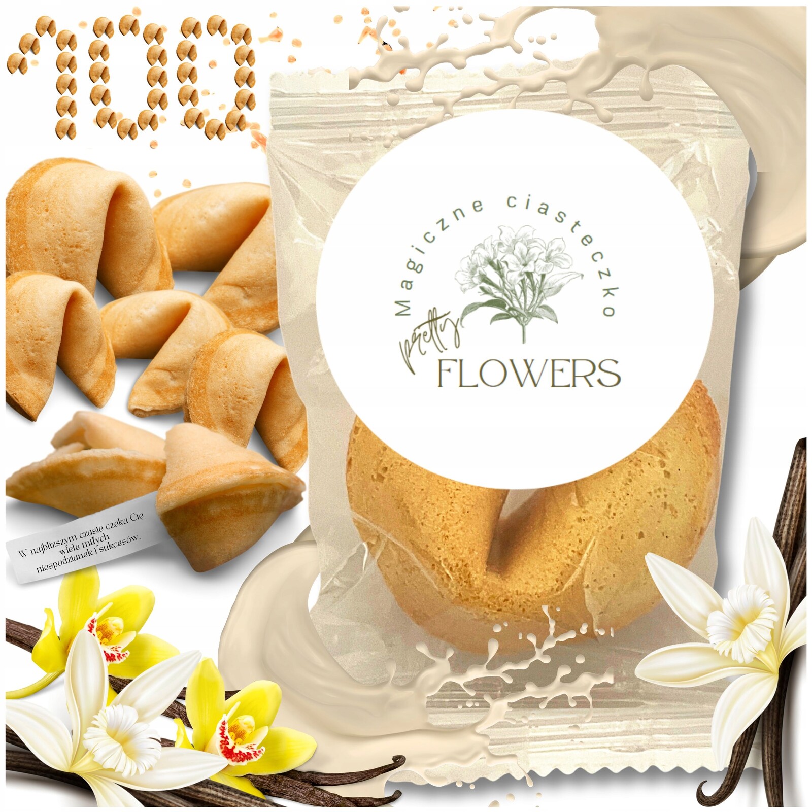 Sušenky s věštbou a poděkováním pro zákazníky hostů Květinářství Dodatek 100