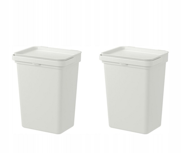 Ikea Hallbar odpadkový koš 10 litrů (10 l) šedý, sada 2 kusů