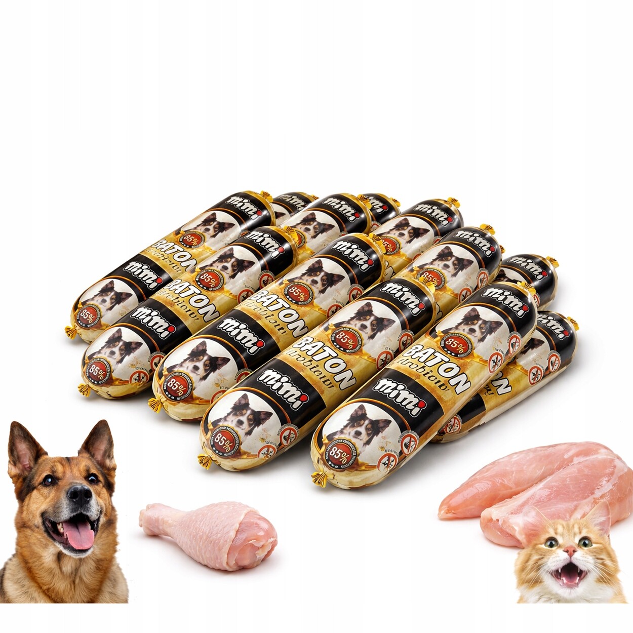 Krmivo mokré pro psa a kočku drůbeží tyčinka 900g 15ks Premium Mimi krůta