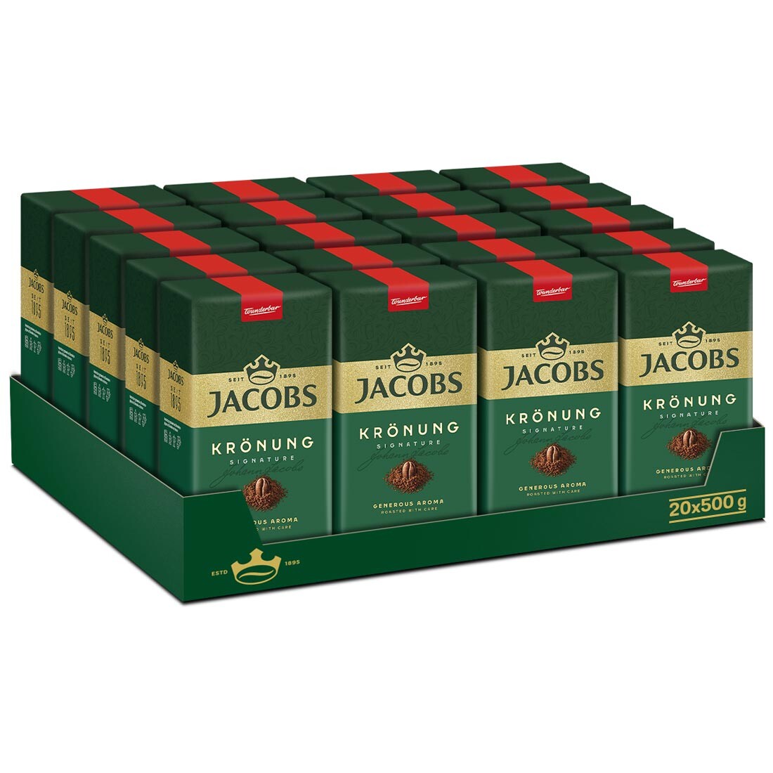 Mletá káva Jacobs Kronung 100% arabica sada 20 x 500 g
