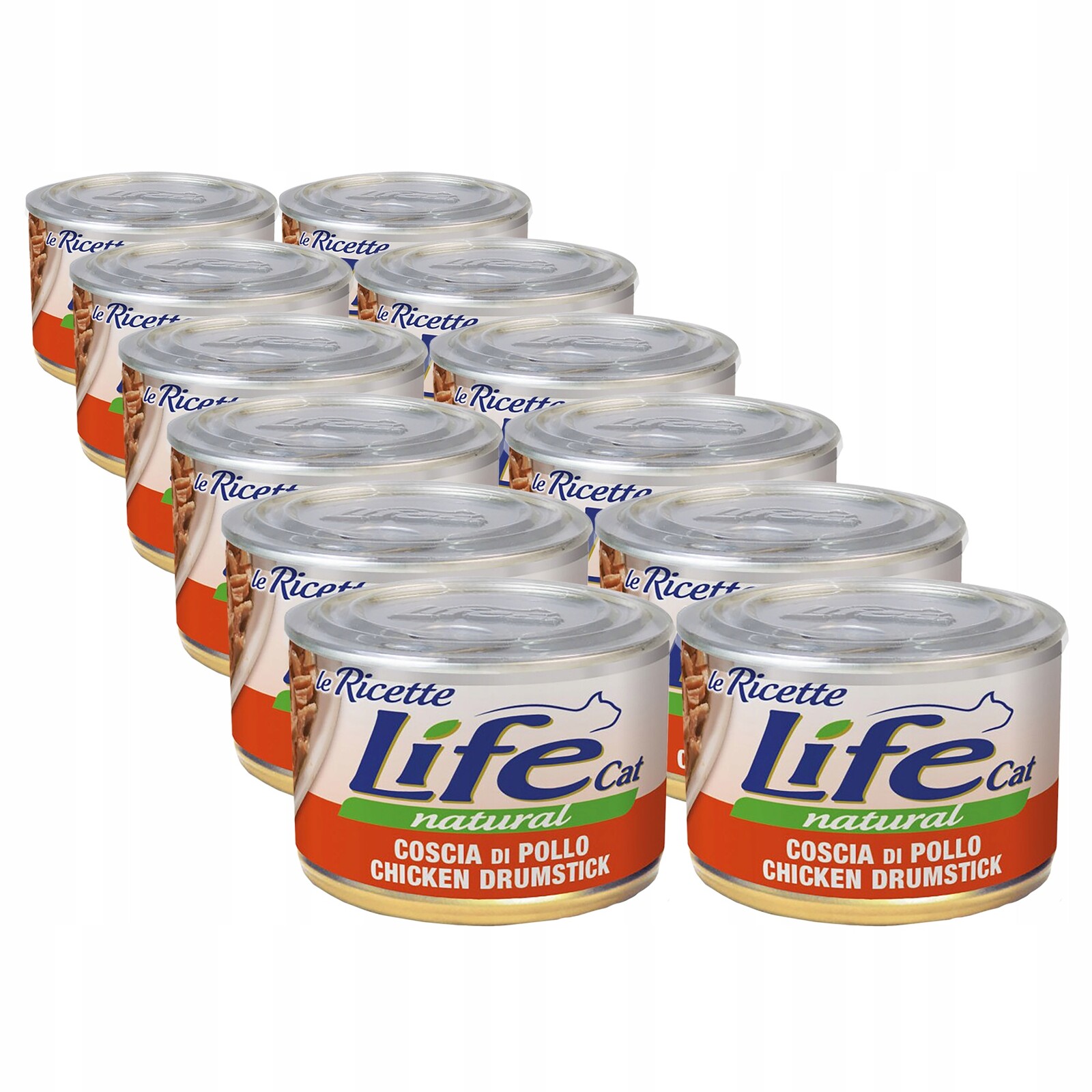 Life Cat Le Ricette Krmivo pro kočky konzerva Set 12x150g Kuřecí stehno