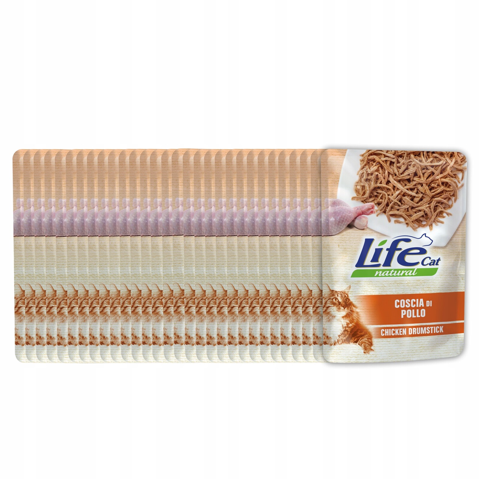 Life Cat Natural Krmivo pro kočky kapsička Set 30x70g Kuřecí stehna