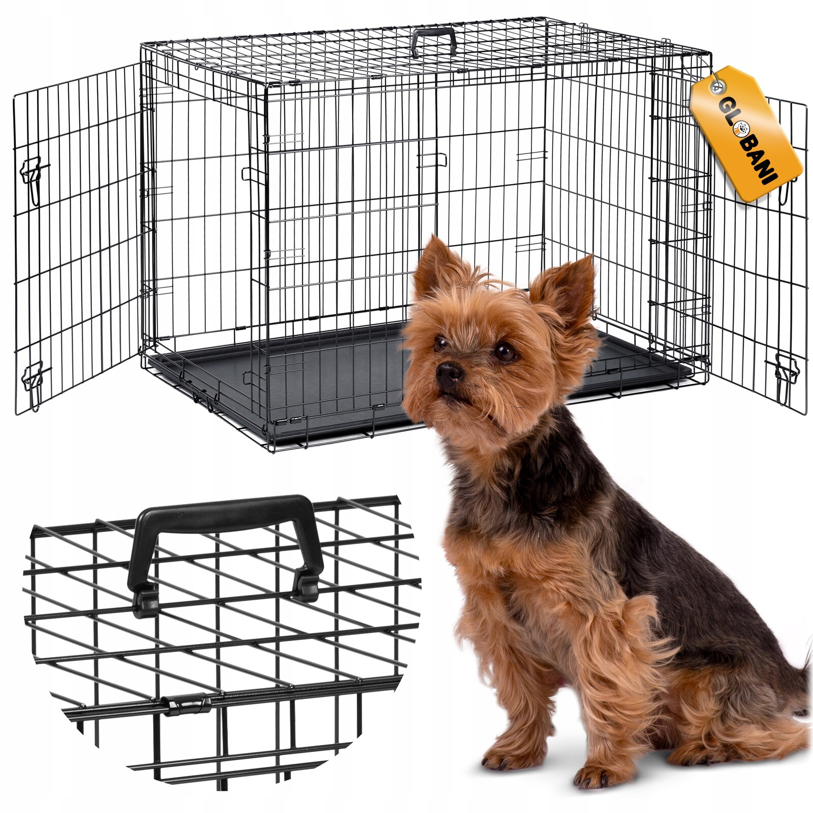 Kennelová Klec Kovová Kotec Přepravka pro Psy 60x43x50 cm M