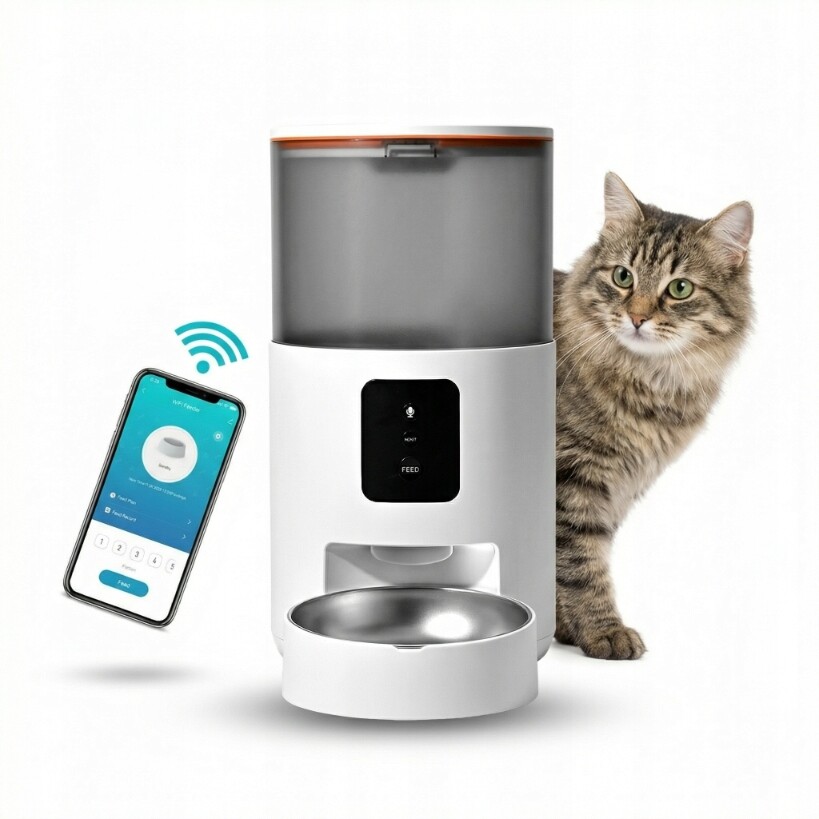 Automatický Dávkovač Krmiva Pro Kočky 3L Zásobník Krmiva Wifi
