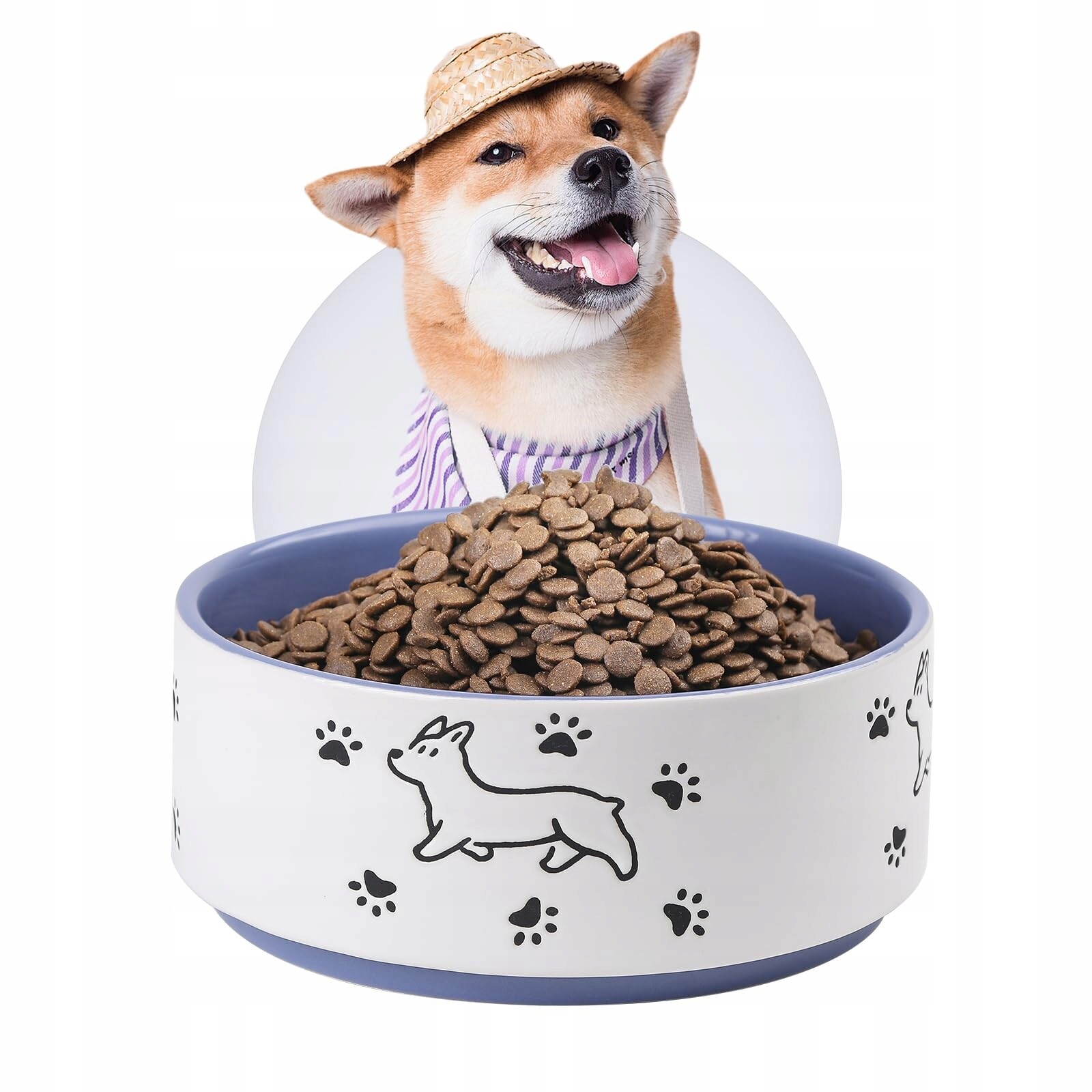 Keramická velká miska pro psy 1900 ml fialová