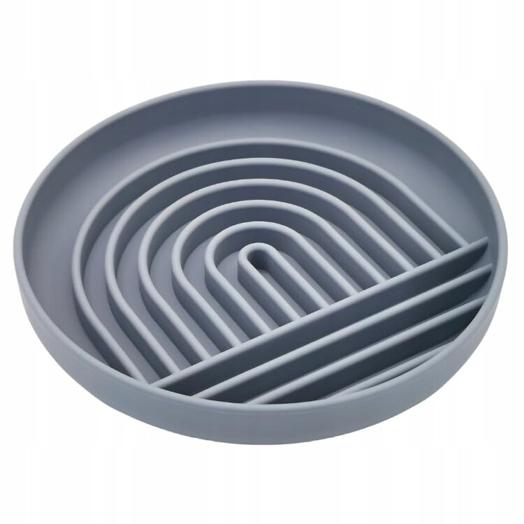 Silikonová miska pro psy zpomalující jídlo s přísavkou, šedá