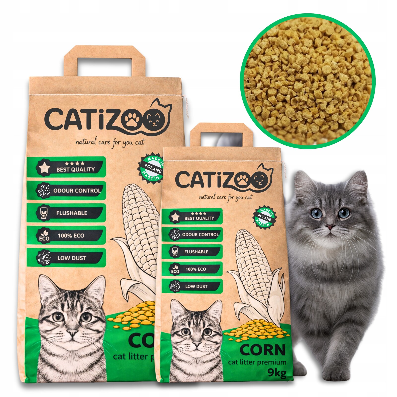 Stelivo pro kočky Catizoo Compact Přírodní hrudkující 30 l 18 kg