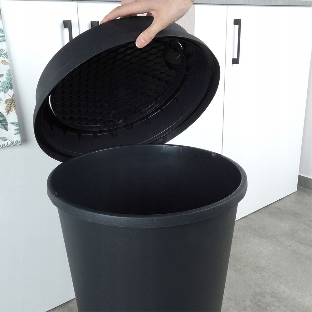 Odpadkový koš plastový, černý, 47 l