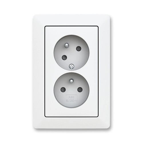 ABB Zoni dvojzásuvka matná bílá 5513T-C02157 240 s clonkami