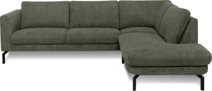 Tmavě zelená žinylka rohová pohovka (pravý roh/do tvaru L) Gomero - II. jakost – Scandic