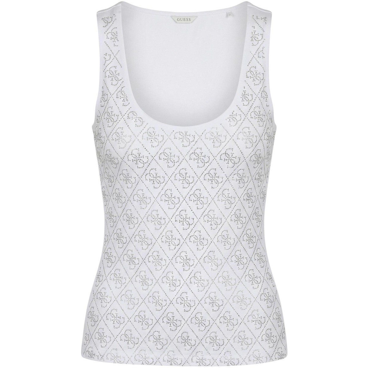 Guess  SL 4G ALLOVER TANK TOP W6GP10 K2932  Bílá
