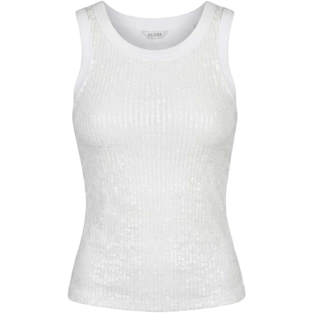 Guess  SL ALEXIA SEQUINS TANK TOP W6GP26 K3157  Bílá