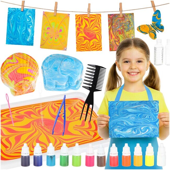 Sada na malování vodou Ebru - kreativní umělecké doplňky, 12 barev