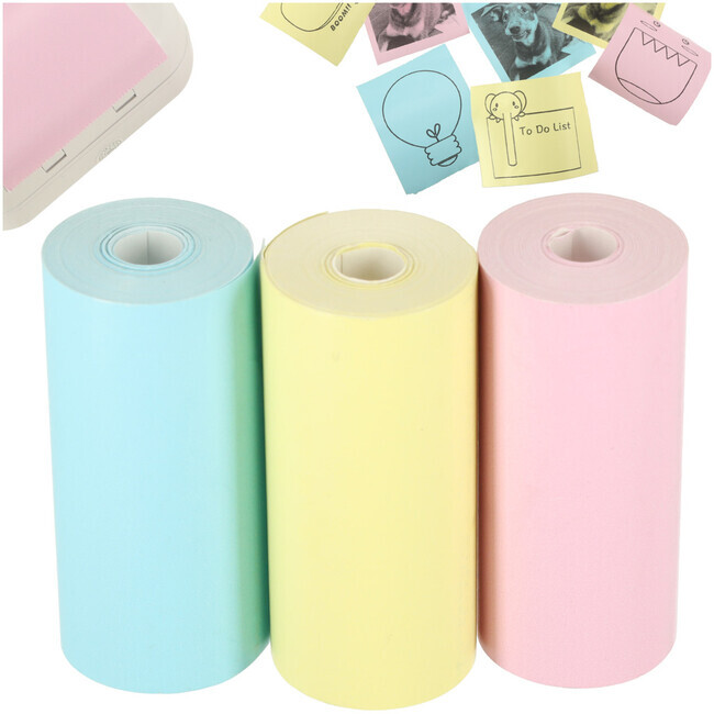 Termopapírové role pro tiskárny fotoaparátů - 5,7 cm x 3 m, 3 kusy barev