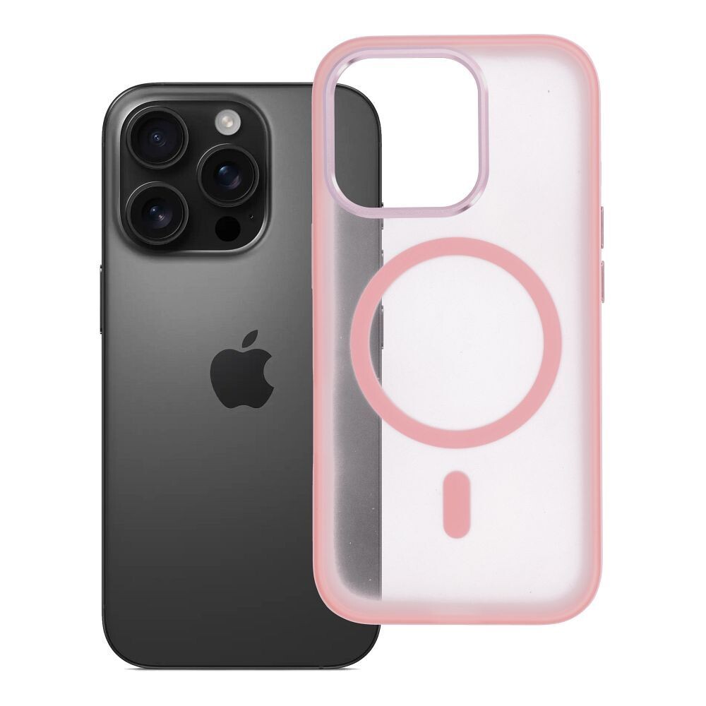 Zadní kryt FLEXLINE MAG COVER Case compatible with MagSafe pro Apple iPhone 16 Pro, růžová