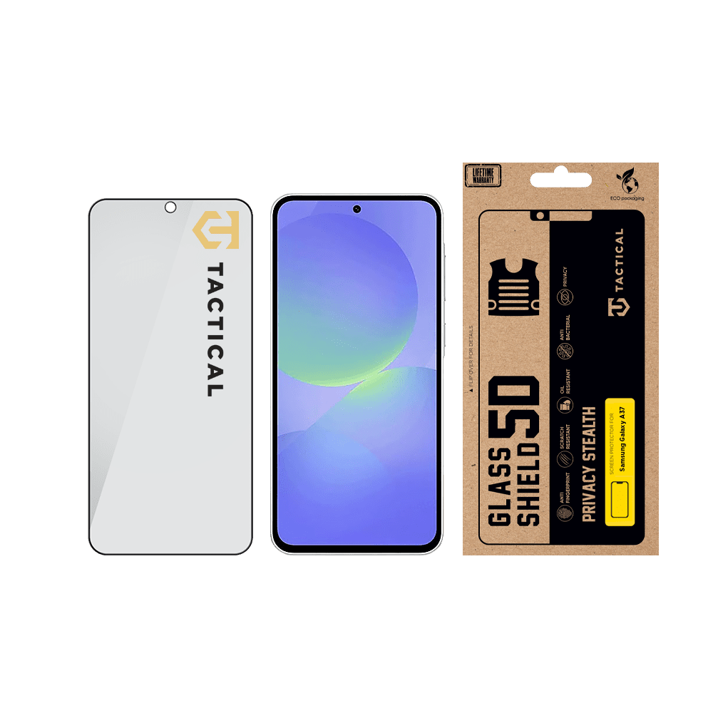 Ochranné sklo Tactical Glass Shield Privacy Stealth 5D pro Samsung Galaxy A37, černá