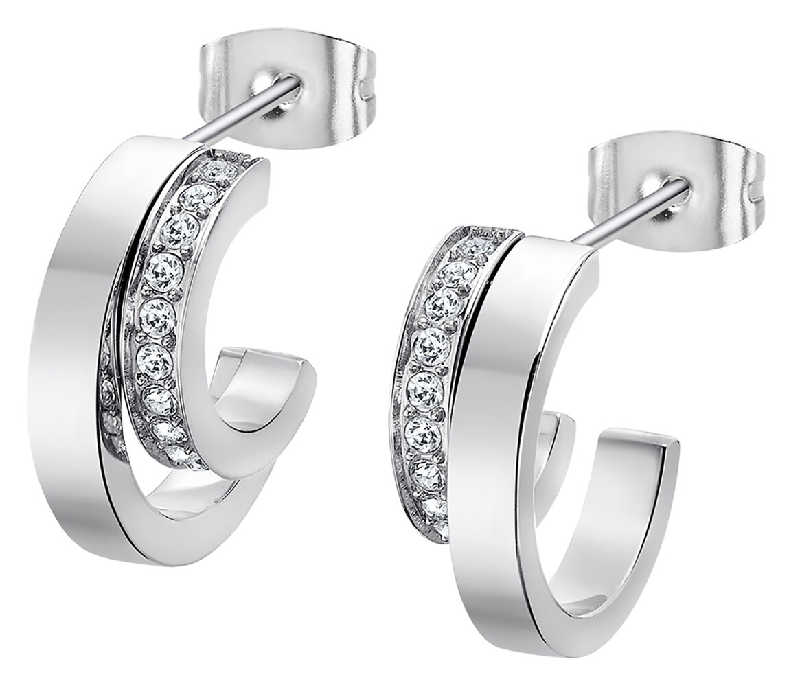 Lotus Style Třpytivé půlkruhové náušnice Urban Woman LS2322-4/1