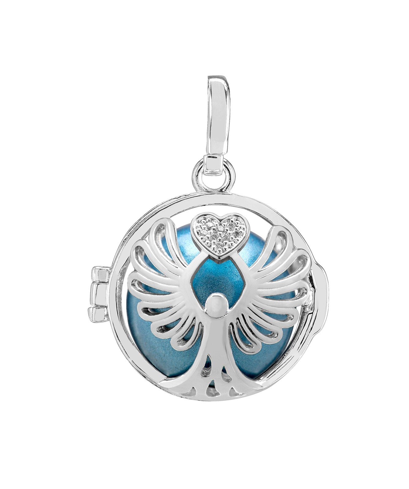 MUMMY BELL Těhotenská rolnička Poselství modrá metalická K10PMM18