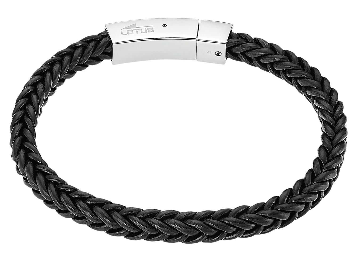 Lotus Style Černý kožený náramek Men Basic LS2386-2/1