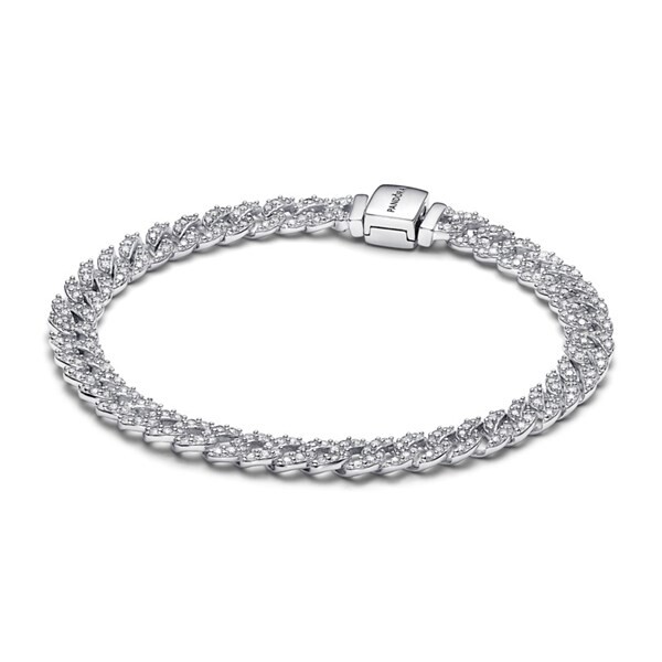 Pandora Stříbrný náramek z kubánského řetízku Timeless 593008C01 18 cm